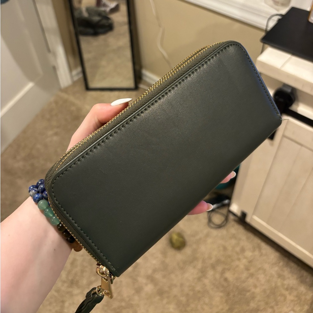 Green Wallet with Wristband